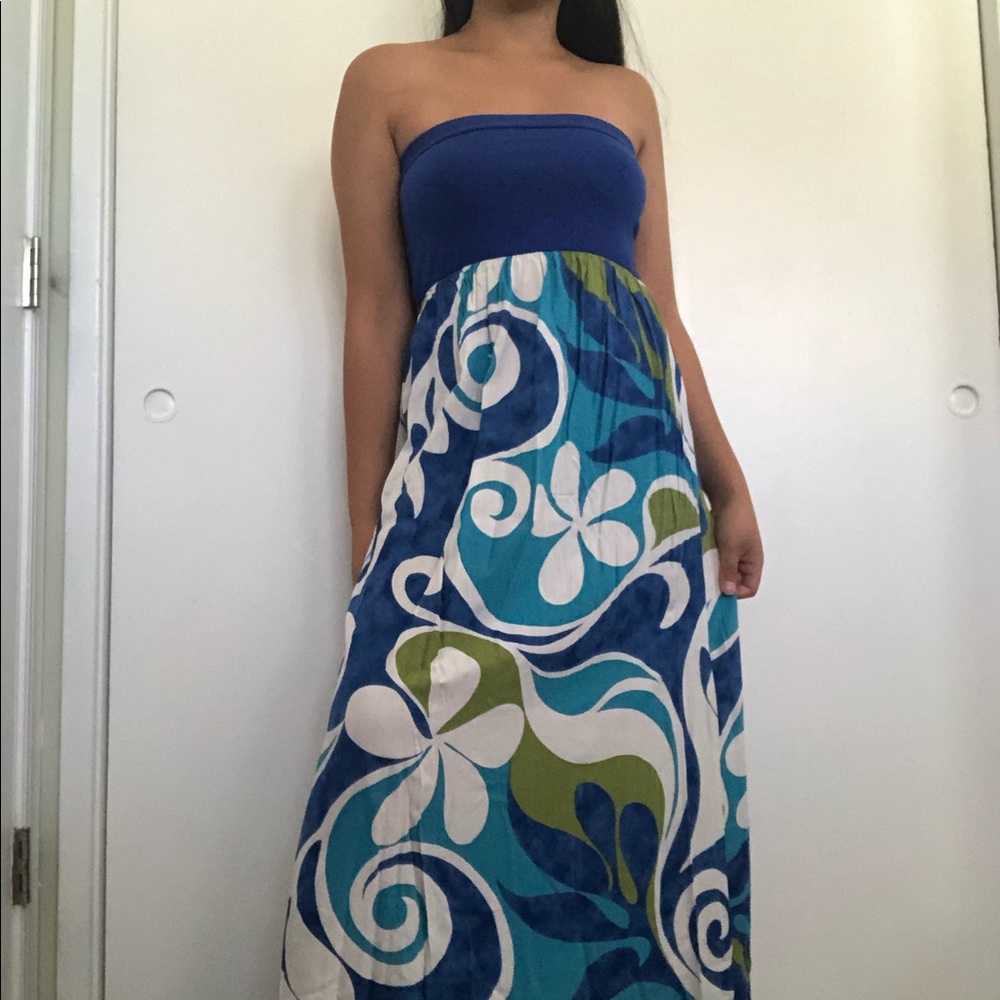 OnePapaya Hawaiian Floral Tube Top Maxi Dress 🌺
